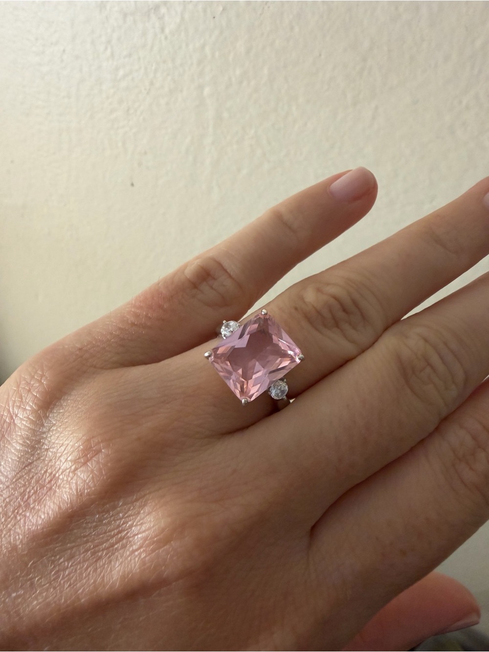 Real morganiteCocktail Ring